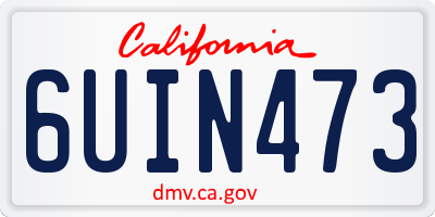 CA license plate 6UIN473