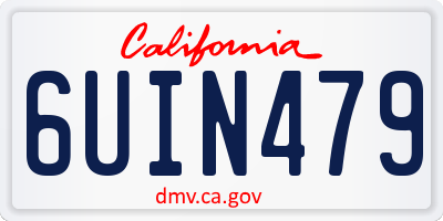 CA license plate 6UIN479