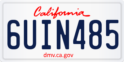 CA license plate 6UIN485