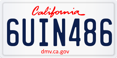 CA license plate 6UIN486