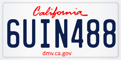 CA license plate 6UIN488