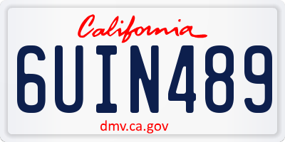 CA license plate 6UIN489