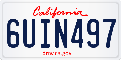 CA license plate 6UIN497