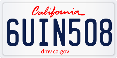 CA license plate 6UIN508