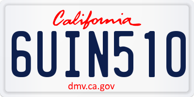 CA license plate 6UIN510