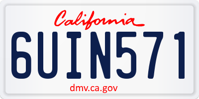 CA license plate 6UIN571