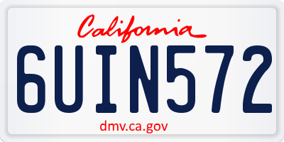 CA license plate 6UIN572