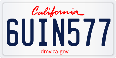 CA license plate 6UIN577