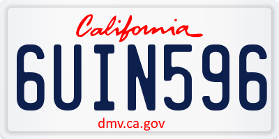 CA license plate 6UIN596