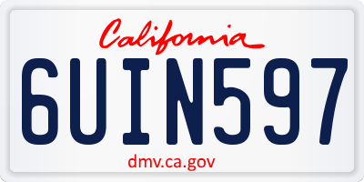 CA license plate 6UIN597