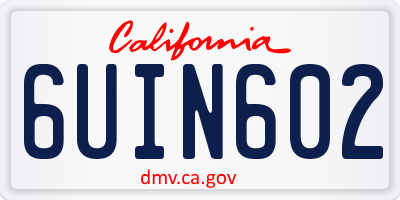 CA license plate 6UIN602
