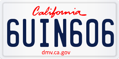 CA license plate 6UIN606