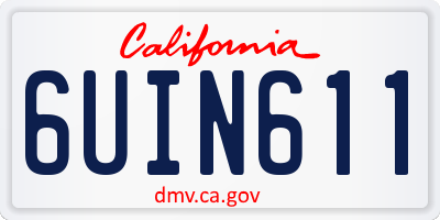 CA license plate 6UIN611