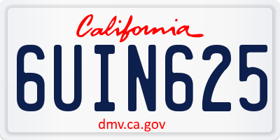 CA license plate 6UIN625