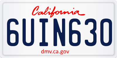 CA license plate 6UIN630