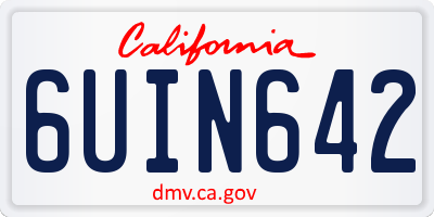 CA license plate 6UIN642