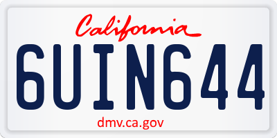 CA license plate 6UIN644