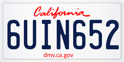 CA license plate 6UIN652