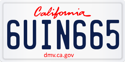 CA license plate 6UIN665