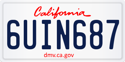 CA license plate 6UIN687