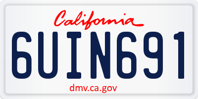 CA license plate 6UIN691