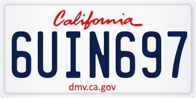 CA license plate 6UIN697