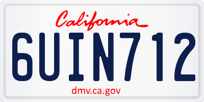 CA license plate 6UIN712