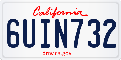 CA license plate 6UIN732