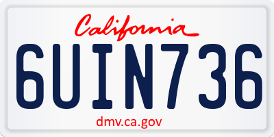 CA license plate 6UIN736