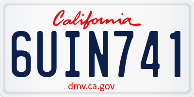 CA license plate 6UIN741