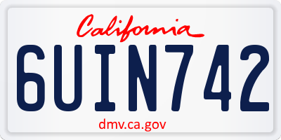 CA license plate 6UIN742
