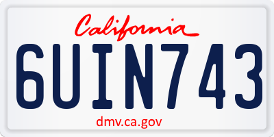 CA license plate 6UIN743