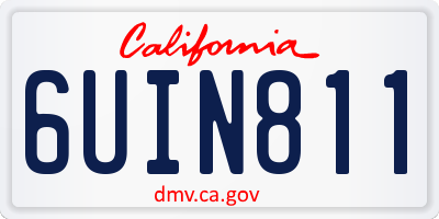 CA license plate 6UIN811