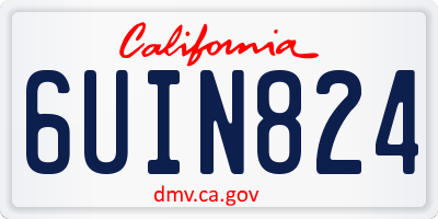 CA license plate 6UIN824