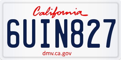 CA license plate 6UIN827