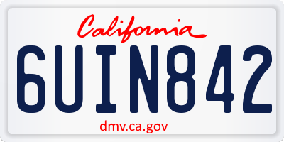 CA license plate 6UIN842