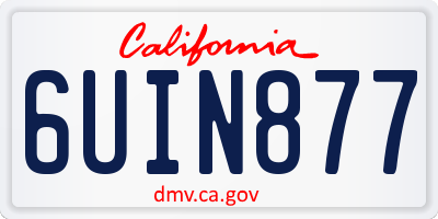 CA license plate 6UIN877