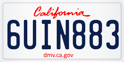 CA license plate 6UIN883