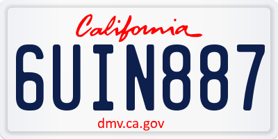 CA license plate 6UIN887