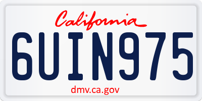 CA license plate 6UIN975