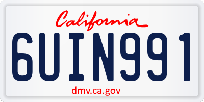 CA license plate 6UIN991