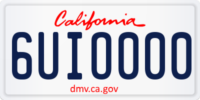 CA license plate 6UIO000