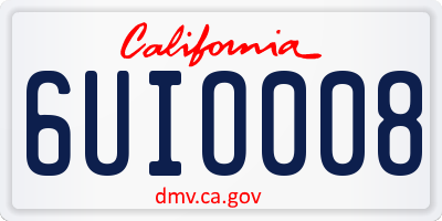 CA license plate 6UIO008