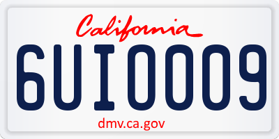 CA license plate 6UIO009