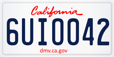 CA license plate 6UIO042