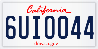 CA license plate 6UIO044