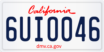 CA license plate 6UIO046