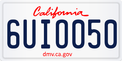 CA license plate 6UIO050