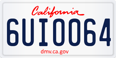 CA license plate 6UIO064
