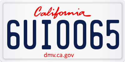 CA license plate 6UIO065